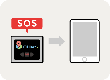 SOSボタンを押すとスマホに通知